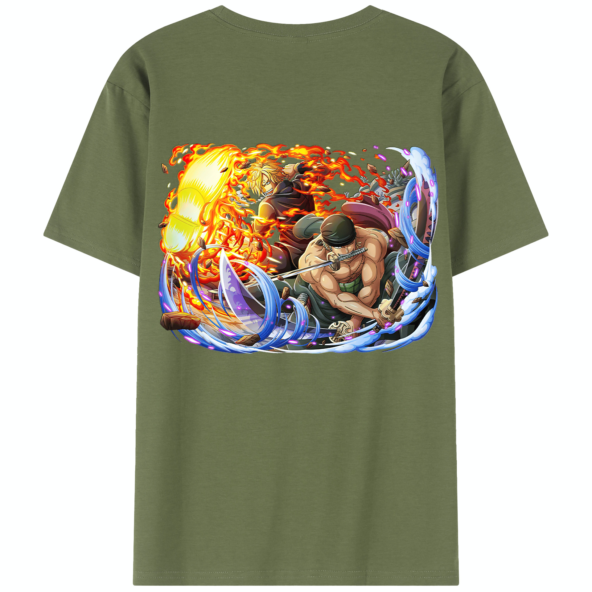 ワンピース ロロノア・ゾロ ONE PIECE Roronoa Zoro 綿100％半袖Tシャツ（背面プリント）